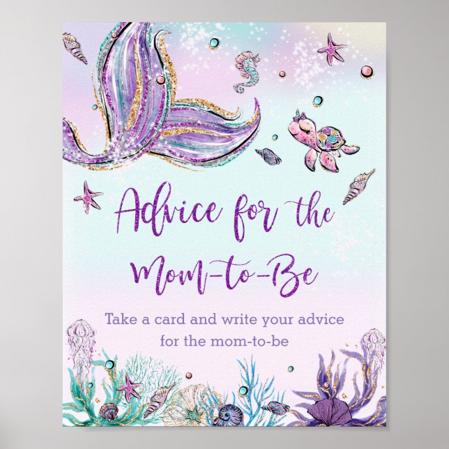 Affiche Whimsical Mermaid Tail Conseils pour la maman d'êt (Devant)