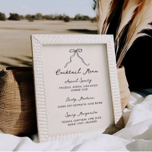 Affiche Whimsical Quirky Menu Cocktail manuscrit manuscrit