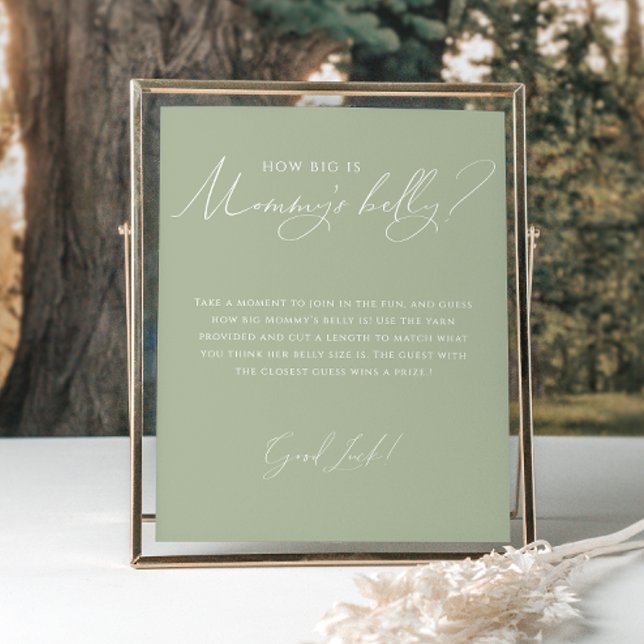 Affiche Whimsical Sage Green How Big Is Maman's Belly (Créateur téléchargé)