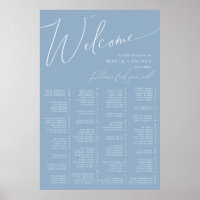 Whimsical Script | Dusty Blue Alphabetical Seating
