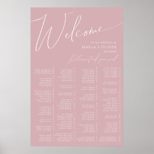 Affiche Whimsical Script   Dusty Rose Alphabetical Seating