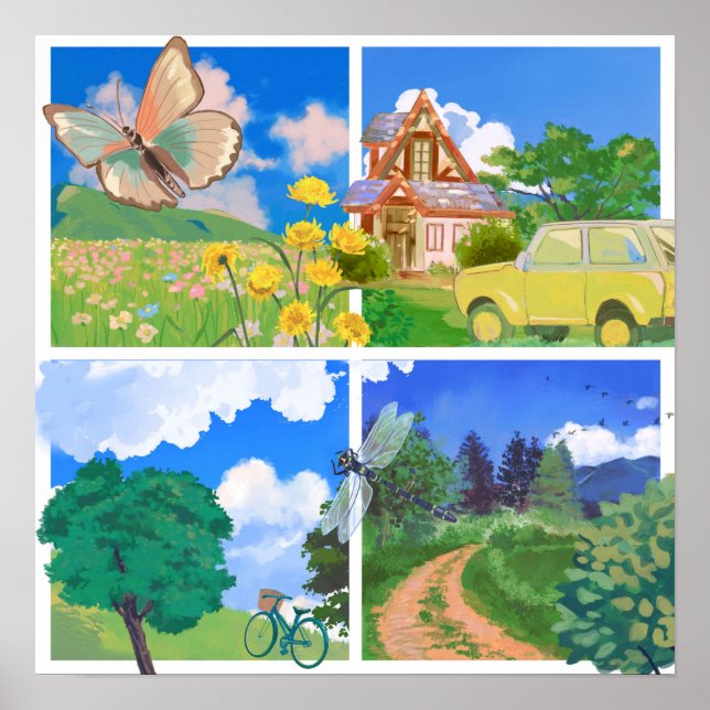 Affiche Whimsical Summer Countryside (Devant)