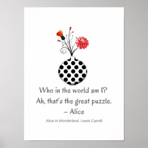 Affiche Whimsical Who Am I Alice Citation
