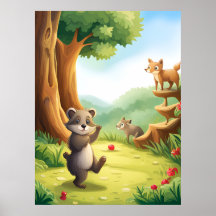 Whimsical Woodland Forest Animaux AI Générique