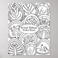 Whimsical Zen Doodle Trees Citer Relaxant Colorati