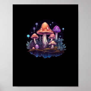 Affiche Whimsigoth Champignons Et Cristaux