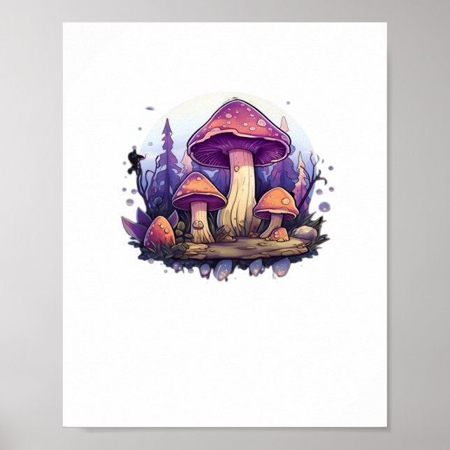 Affiche Whimsigoth Champignons Et Crystals Classique (Devant)