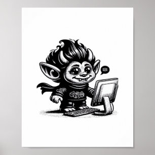 Affiche Whimsigoth Cyborg Internet Troll Design d'art Vint