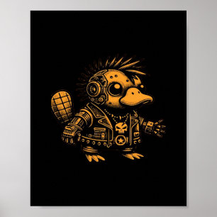 Affiche Whimsigoth Cyborg Platypus Art Vintage