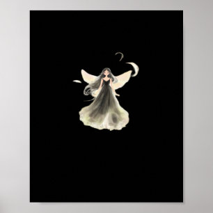 Affiche Whimsigoth Girl Fée foncée esthétique avec Vibes C