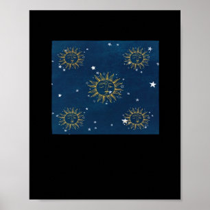 Affiche Whimsigoth Night Sky Sun Moon Witchy Classic Desig