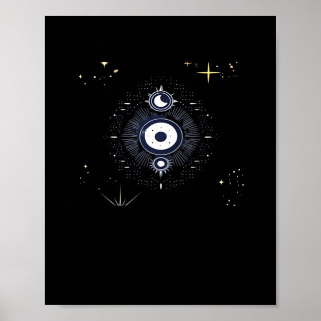 Affiche Whimsigoth Night Sky Sun Moon Witchy Classic Vinta (Devant)