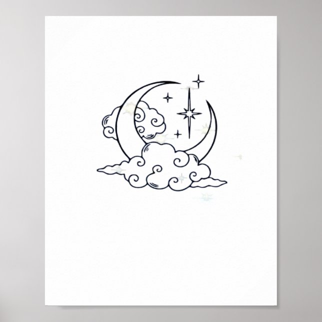 Affiche Whimsigoth Nuages Lune Witchy Classic (Devant)