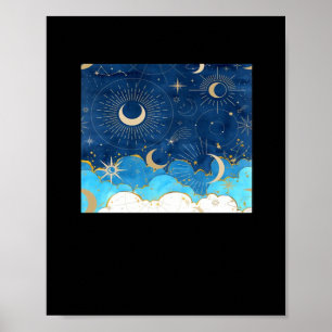 Affiche Whimsigoth Nuages Sun Moon Witchy Classic