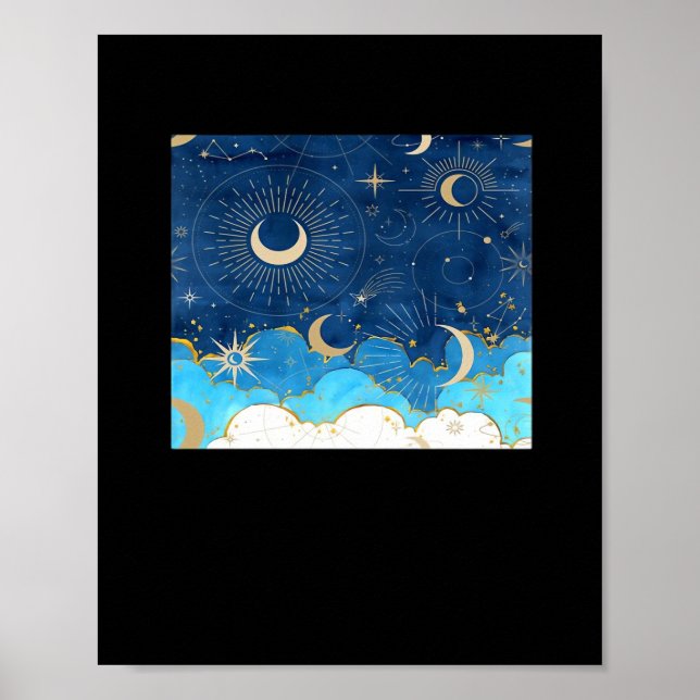 Affiche Whimsigoth Nuages Sun Moon Witchy Classic (Devant)