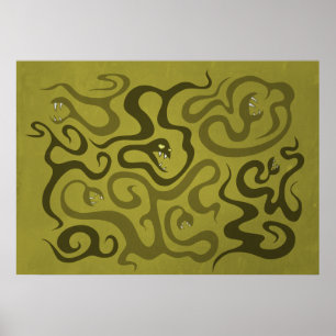 Affiche Whimsigoth Serpents Et Tentacles En Amour