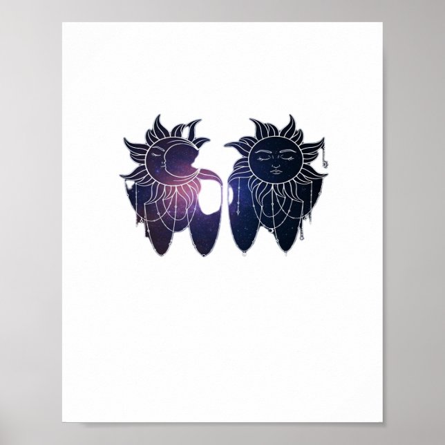 Affiche Whimsigoth Starry Nuit Sun Moon Witchy Classic (Devant)