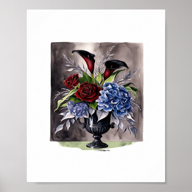 Affiche Whimsigothique - Gothique Floral Vase esthétique C (Devant)