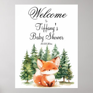 Affiche Whimsland Fox Baby shower Bienvenue