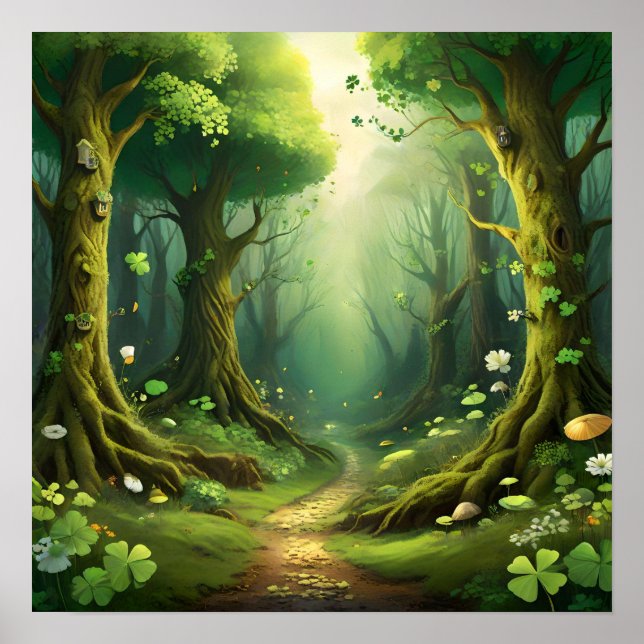 Affiche Whimsland Woodland St Patrick’s Day Path (Devant)