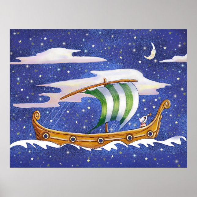 Affiche Whimssel Ship Sailing in Space (Devant)