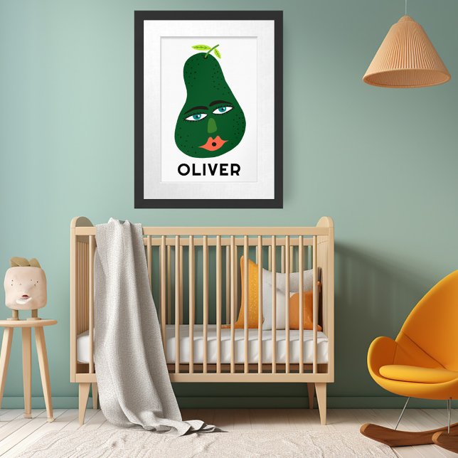 Affiche Whimssical Avocado CUSTOM BABY NAME Art (Whimsical Avocado CUSTOM BABY NAME Art Poster
)