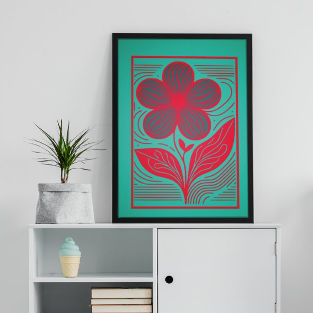 Affiche Whimsy en floraison : Floral rétro (Créateur téléchargé)