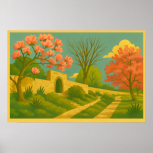 Affiche Whimsy Gate - Peinture Stylisée sur le chemin du j
