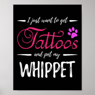Affiche Whippet Amoureux des chiens Tattoo Funny Chien Mam