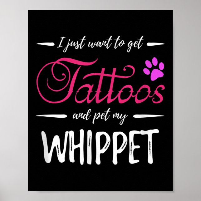 Affiche Whippet Amoureux des chiens Tattoo Funny Chien Mam (Devant)