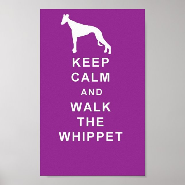 Affiche WHIPPET Gardez le calme Marchez le Whippet grand p (Devant)