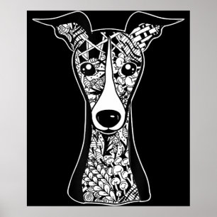 Affiche Whippet Lover Art graphique italien Greyhound Fa