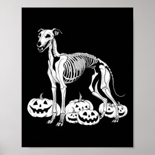 Affiche Whippet Skeleton Anniversaire Halloween Chien Homm