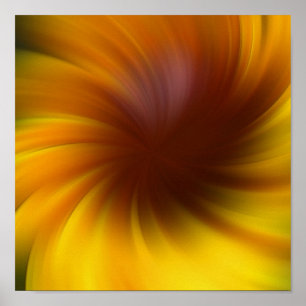 Affiche Whirlpool Jaune Et Brown Art Abstrait