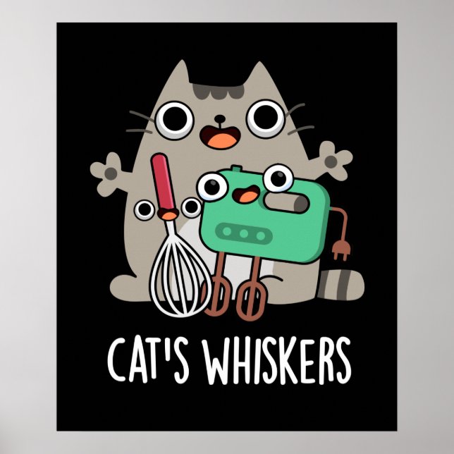 Affiche Whiskers Cat's Funny Baking Pun Dark BG (Devant)