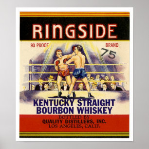 Affiche Whiskey Bourbon Kentucky Straight Vintage Ringside