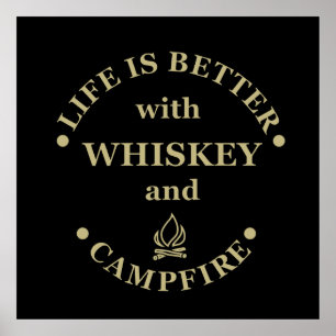 Affiche Whiskey cite d'amusants propos de campeurs de camp