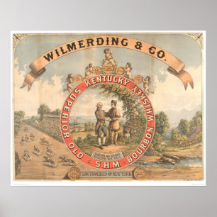 Affiche Whiskey de Wilmerding et de Cie. Kentucky (1855A)