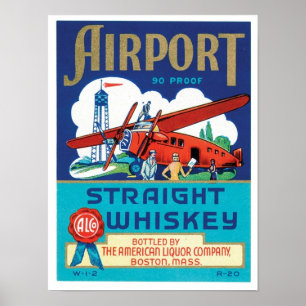 Affiche Whiskey droit de l'aéroport