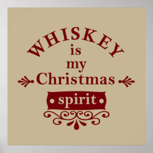 Affiche whiskey is my christmas spirit