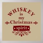 Affiche whiskey is my christmas spirit<br><div class="desc">This original whiskey is my Christmas spirit graphic design with awesome typography font lettering is perfect for people who are fans of whiskey flavor. It also can be given as a birthday or Christmas gift to your best friend, relative, boyfriend, or girlfriend who also loves drinking whiskey! This design is...</div>