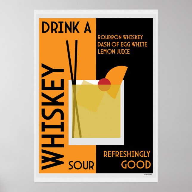 Affiche Whiskey Sour Cocktail (Devant)