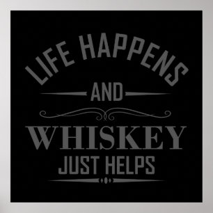 Affiche Whisky aide les alcools drôles de citations de boi