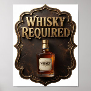 Affiche WHISKY OBLIGATOIRE Iconique Or