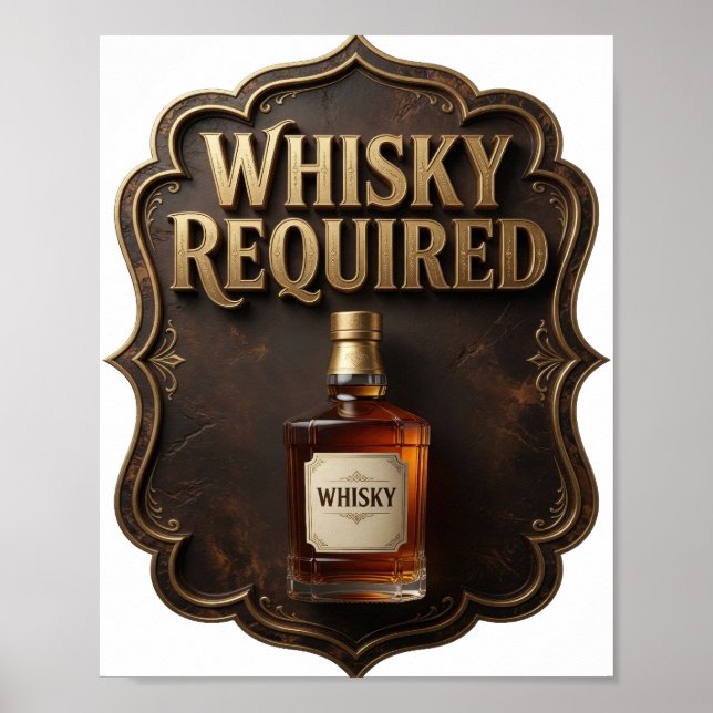Affiche WHISKY OBLIGATOIRE Iconique Or (Devant)