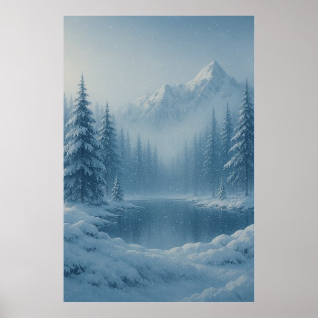 Affiche Whispers d'hiver - Snowy Mountain Serenity (Devant)