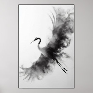 Affiche Whispers of a Smoky Crane Abstrait