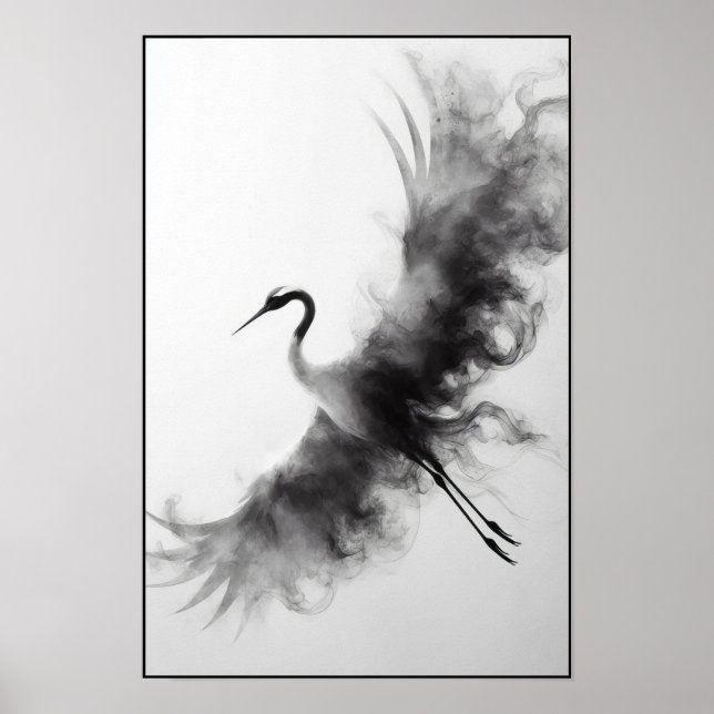 Affiche Whispers of a Smoky Crane Abstrait (Devant)