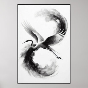 Affiche Whispers of a Smoky Crane Abstrait