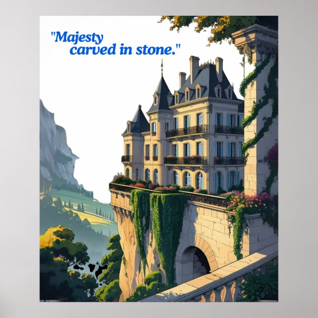 Affiche "Whispers of the Château – Elegant Palace Line Art (Devant)